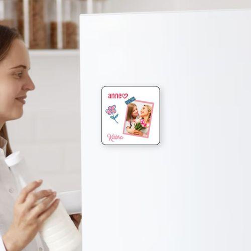 Kişiye Özel Anneler Günü Özel Baskılı 6x6 Kare Magnet HK2660