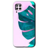 Huawei P40 Lite Kılıf HD Desen Baskılı Arka Kapak - 3D Yaprak + Kırılmaz Cam