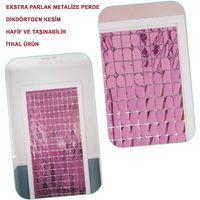 Ekstra Metalize Rose Gold Disko Kapı Perdesi