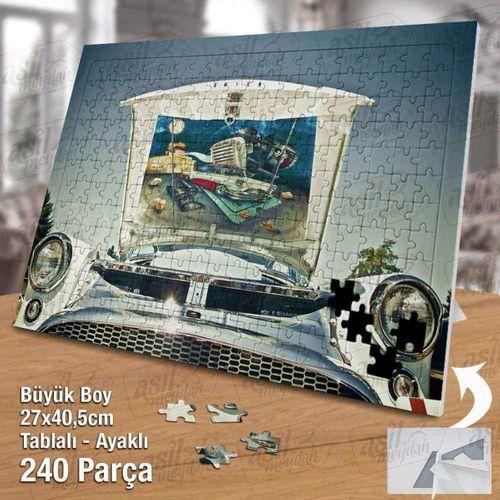 Asil Hobi Nostalji - Eskitme Araba - Otomobil Yapboz- Ayak Destekli Çerçeveli 240 Parça Puzzle