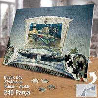 Asil Hobi Nostalji - Eskitme Araba - Otomobil Yapboz- Ayak Destekli Çerçeveli 240 Parça Puzzle