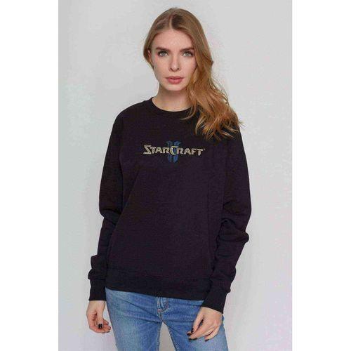 Starcraft Baskılı Siyah Kadın Sweashirt