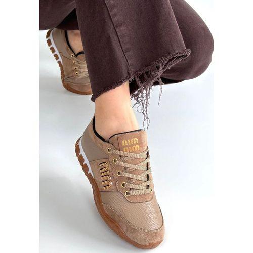 Marje Vizon Cilt Bağcıklı Spor Ayakkabı