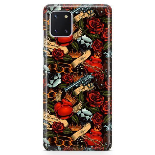 Samsung Galaxy A81 Kılıf Geçici Dövme Arka Kapak Koruma Desenli Full Koruyucu