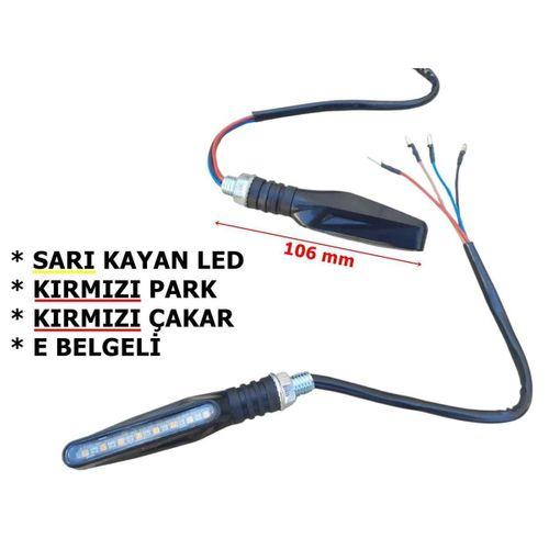 SEVGENT Sinyal Led Kayan İnce-Uzun 2 Li Set (Kl020-4) (3 Fonksiyonlu)