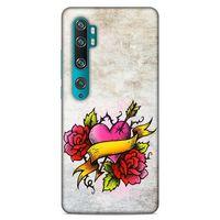 Lopard Xiaomi Mi Note 10 Pro Uyumlu Kılıf Tattoo's (12) Koruyucu Silikon Gri Pembe