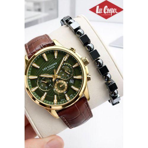 Lee Cooper Erkek Kol Saati 50 Mt Suya Dayanıklı Deri Kordon Bileklik Hediyeli VS.BLKT.0922