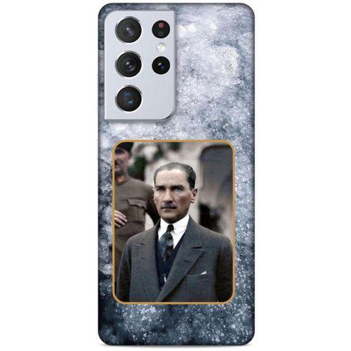 Lopard Samsung Galaxy S21 Ultra Uyumlu Kılıf Atatürk (32) Soft Silikon Kılıf