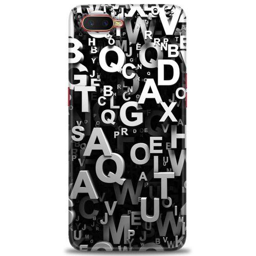 Oppo RX17 Neo Kılıf HD Baskılı Kılıf - Harfler + Tam Ekran Koruyucu