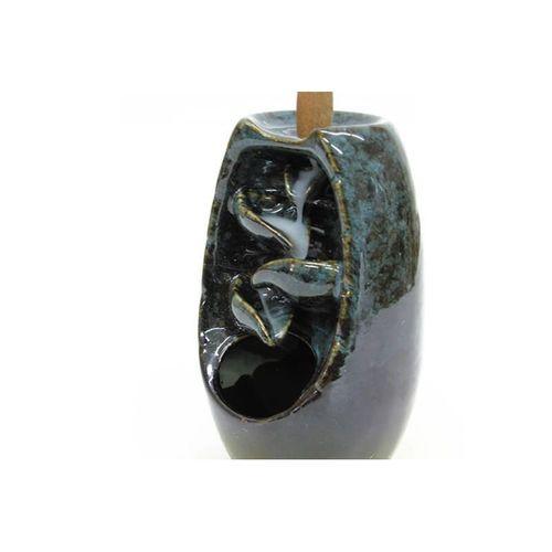 Seramik Dekoratif Yaprak Desen Geri Akışlı Tütsülük