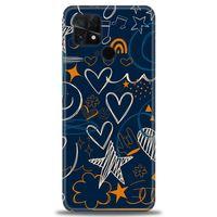 Xiaomi Poco C40 Kılıf HD Baskılı Kılıf - Notalar ve Kalpler + Tam Ekran Koruyucu