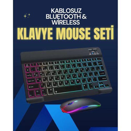 Şık Ve Sessiz Tasarımlı Işıklı Kl.ye Mouse Seti – Şarjlı, Wireless