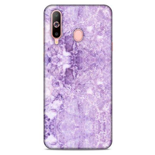 Mermer Desenli (16) Tema Kalın Kılıf Lila Samsung Galaxy A60 Kılıf