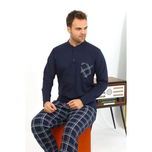 Erkek Uzun Kol Penye Lacivert Pijama Takımı