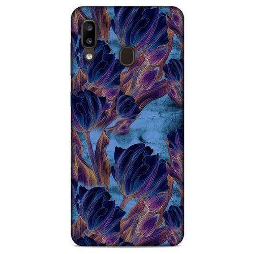 Samsung Galaxy A20 Uyumlu Kılıf Mavi Delisi (49) Ultra Silikon Kılıf Lale