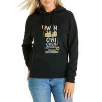 Pubg Winner Winner Baskılı Siyah Kadın Kapşonlu Sweatshirt