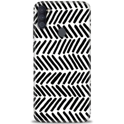 Samsung Galaxy M11 Kılıf HD Baskılı Kılıf - Siyah Çubuklar + Tam Ekran Koruyucu