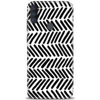 Samsung Galaxy M11 Kılıf HD Baskılı Kılıf - Siyah Çubuklar + Tam Ekran Koruyucu