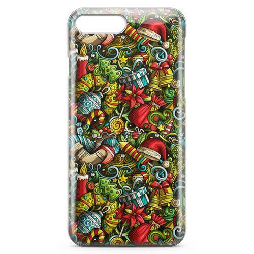 Apple iPhone 7 Plus Kılıf Mery Christmas Doodle Arka Kapak Koruma Desenli Full Koruyucu
