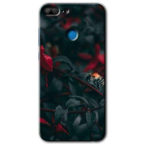 MRCİLETİSİM Honor 9 Lite Kılıf HD Desen Baskılı Arka Kapak + Temperli Cam - Avcı Arı