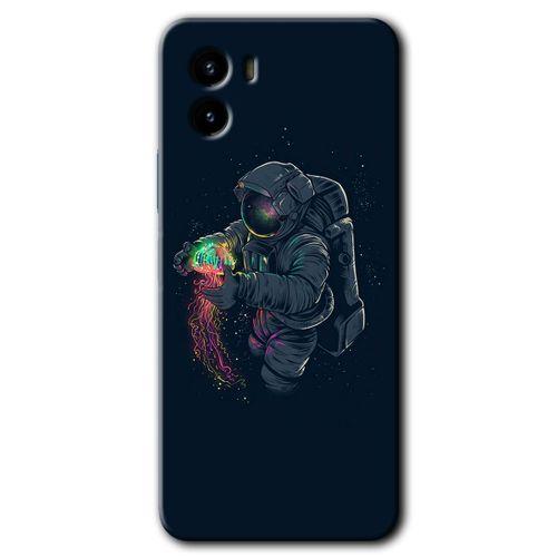 Vivo Y15s Kılıf HD Desen Baskılı Arka Kapak - Astronot Kıyafeti + Kırılmaz Cam