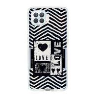 Oppo Reno 4 Lite Black Love Premium Şeffaf Silikon Kılıf