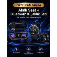 Yeni Nesil Kampanyası Bluetooth Bağlantılı Akıllı Saat Ve Kablosuz Kulaklık Dijital Göstergeli