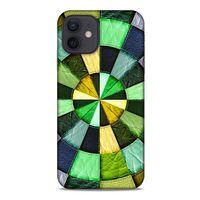 Apple iPhone 12 Kılıf Patchwork (36) Glitter Kılıf Yeşil Tonları