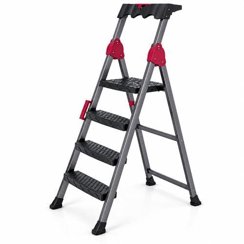 3+1 Basamaklı Metal Merdiven - 150 kg Taşıma Kapasiteli