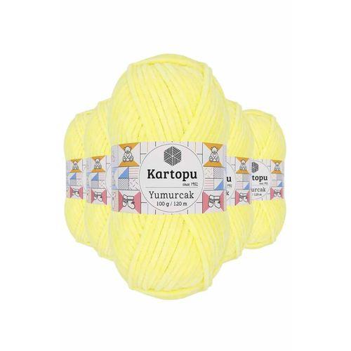 5 Adet Yumurcak Kadife El Örgü İpi Sarı K333