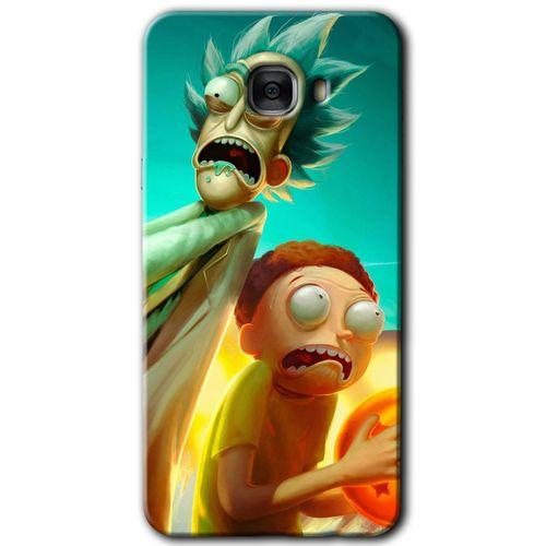 Potkal Hediye Fabrikası Samsung Galaxy C7 Kılıf HD Desen Baskılı Arka Kapak - Rick Morty