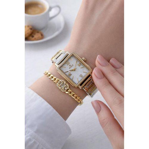 Wesse Elite Çelik Kordon Kararmaz Renk Atmaz Bayan Kol Saati 30Mt Suya Dayanıklı+Bileklik BLS1149.04