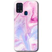 Samsung Galaxy M31 Kılıf Baskılı Kapak - Kabarmış Leke + 5D Tam Kaplayan Cam