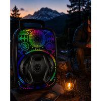 8 İnç Karaoke Hoparlör Usb Aux Fm Destekli Işıklı Speaker