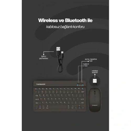Siyah Kablosuz Klavye Ve Mouse Seti