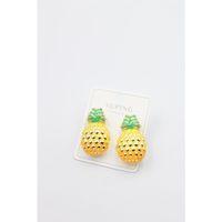 Mineli Ananas Küpe - Altın