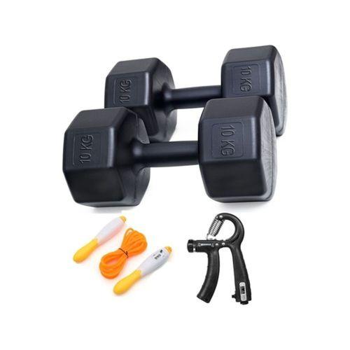 Besinistanbul 10 Kg Dambıl X 2 Adet 20 Kg Set Sayaçlı Ayarlanabilir El Yayı + Sayaçlı Atlama İpi