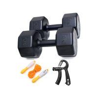 Besinistanbul 10 Kg Dambıl X 2 Adet 20 Kg Set Sayaçlı Ayarlanabilir El Yayı + Sayaçlı Atlama İpi