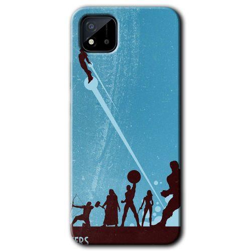 MRCİLETİSİM Realme C11 Kılıf HD Desen Baskılı Arka Kapak + Temperli Cam - Avengers Team