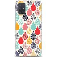 Samsung Galaxy A51 Kılıf HD Baskılı Kılıf - Renk Damlaları + Tam Ekran Koruyucu