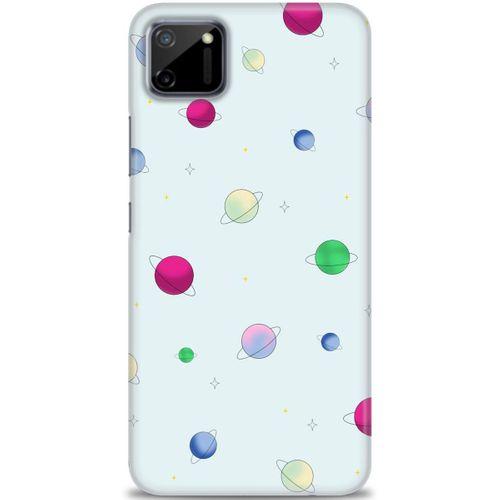 Realme C11 Kılıf HD Baskılı Kılıf - Gezegenler Çizim + Tam Ekran Koruyucu
