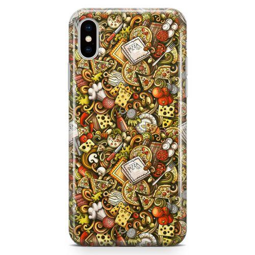 Apple iPhone XS Max Kılıf Doodle Restaurant Arka Kapak Koruma Desenli Full Koruyucu
