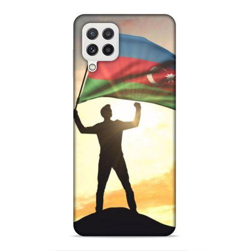 Samsung Galaxy A22 Uyumlu Kılıf Azarbaijan (3) Kapak Azerbaycan Bayrak