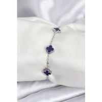 316L Çelik Gümüş Renk Lacivert Baby Boy Yonca Kadın Bileklik