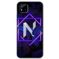 Realme C11 Kılıf HD Desen Baskılı Arka Kapak - Dark Neon Yaprak N Harfi + Kırılmaz Cam