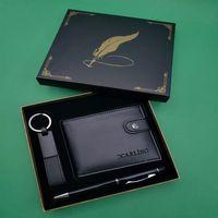 Kutulu Siyah Tükenmez Kalem, Cüzdan Ve Anahtarlık Seti