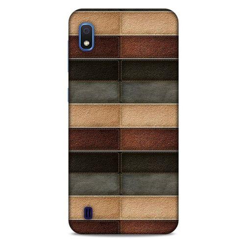 Samsung Galaxy A10 Kılıf Patchwork (20) Koruyucu Kılıf Bej Siyah