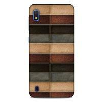 Samsung Galaxy A10 Kılıf Patchwork (20) Koruyucu Kılıf Bej Siyah