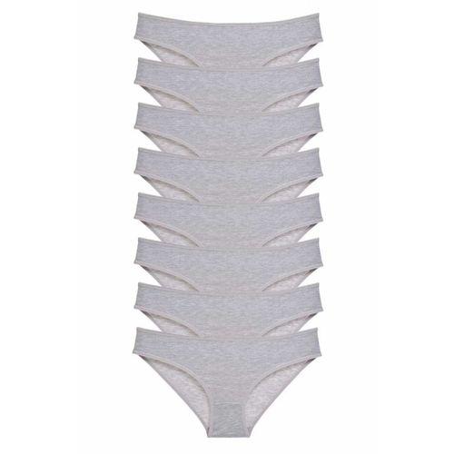8 adet Süper Eko Set Likralı Kadın Slip Külot Gri