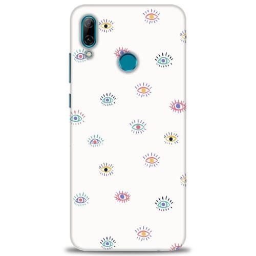 Huawei P Smart 2019 Kılıf HD Baskılı Kılıf - Renkli Gözler + Tam Ekran Koruyucu